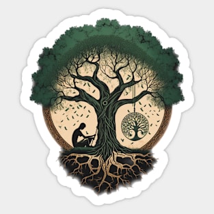 Meditation under a Tree - Designs for a Green Future Sticker